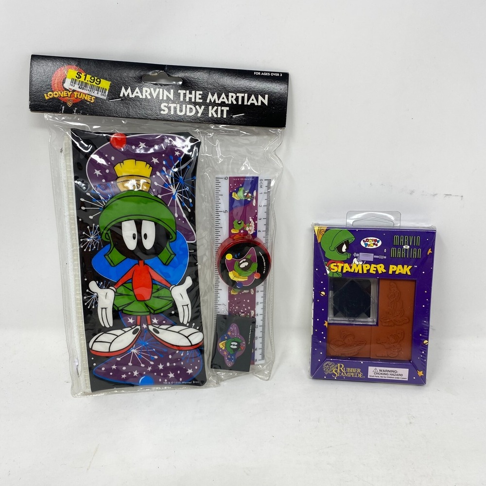 1999 Looney Tunes Marvin The Martian‎ Study Kit Stamper Pak